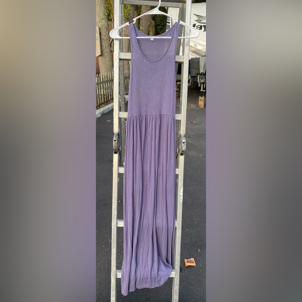 Blue floor length dress